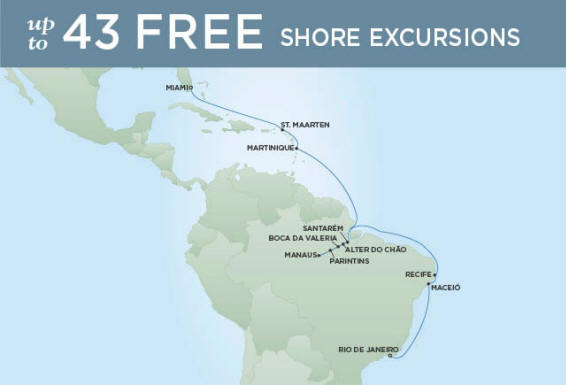 Itinerary Map RSSC Regent Seven Seas Voyager 2023 cruise
