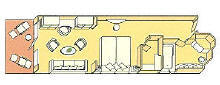 Luxury Cruise SINGLE/SOLO Silversea Veranda Suite Diagram