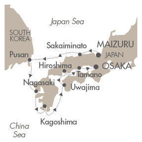 LUXURY CRUISES FOR LESS Cruises Le Soleal April 30 May 8 2025 Maizuru, Japan to Osaka, Japan