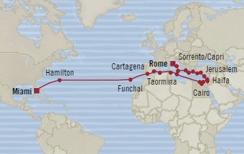 Cruise Single-Solo Balconies and Suites Oceania Insignia August 28 September 29 2027 Rome (Civitavecchia), Italy to Miami, FL