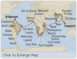 Deluxe Honeymoon Cruises Oceania Insignia January 14 March 15 2026 Bridgetown, Barbados to Singapore, Singapore