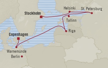 Deluxe Honeymoon Cruises Oceania Marina August 26 September 3 2026 Copenhagen, Denmark to Stockholm, Sweden