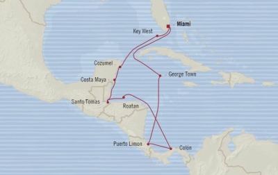Cruises Oceania Marina Map Detail Miami, FL, United States to Miami, FL, United States December 27 2017 January 8 2018 - 12 Days