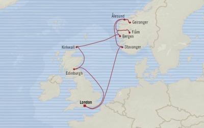 Cruises Oceania Marina Map Detail Southampton, United Kingdom to Southampton, United Kingdom July 21 August 1 2017 - 12 Days