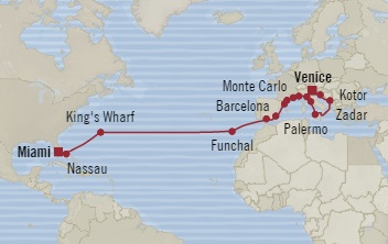 Deluxe Honeymoon Cruises Oceania Riviera November 9 December 5 2026 Venice, Italy to Miami, FL, United States