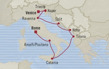 LUXURY CRUISES FOR LESS Oceania Sirena August 29 September 8 2025 Civitavecchia, Italy to Venice, Italy