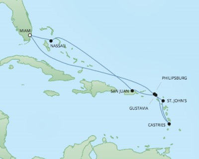 Cruises RSSC Regent Seven Explorer Map Detail February 19 March 1 2018 - 10 Days