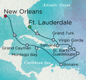 Caribbean Kaleidoscope Map Crystal Luxury Cruises Serenity 2026 World Cruise