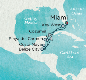 7 Seas Luxury Cruises - Yucatan Discovery Map Crystal  Serenity 2024 World Cruise