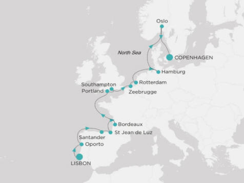 Crystal Cruises Serenity Map Itinerary 2026