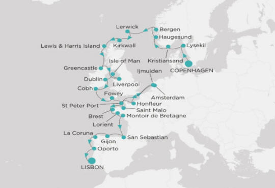 Crystal Cruises Serenity Map Itinerary 2026