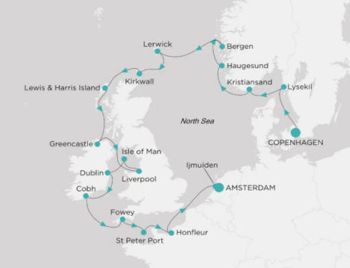 Crystal Cruises Serenity Map Itinerary 2026