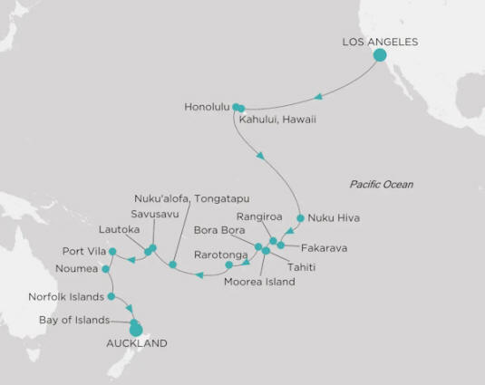 Crystal Cruises Serenity Map Itinerary 2026
