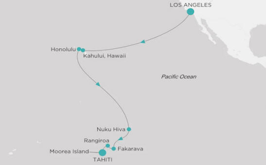 Crystal Cruises Serenity Map Itinerary 2026