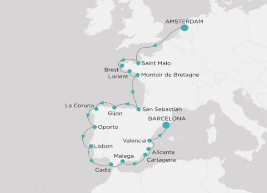 Crystal Cruises Serenity Map Itinerary 2026