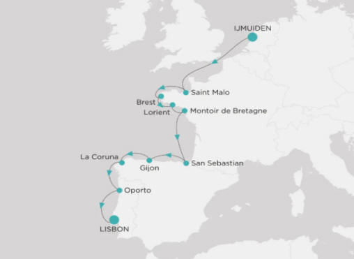 Crystal Cruises Serenity Map Itinerary 2026