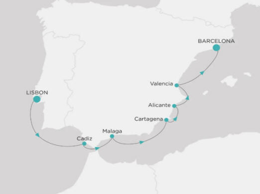 Crystal Cruises Serenity Map Itinerary 2026