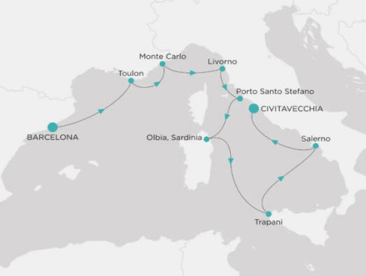 Crystal Cruises Serenity Map Itinerary 2026