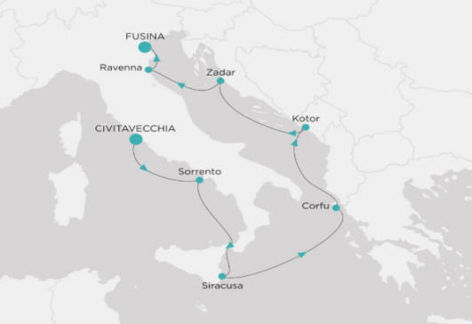 Crystal Cruises Serenity Map Itinerary 2026