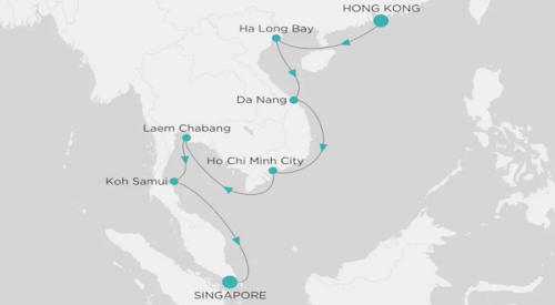 Crystal Cruises Serenity Map Itinerary 2026