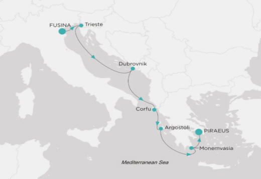 Crystal Cruises Serenity Map Itinerary 2026