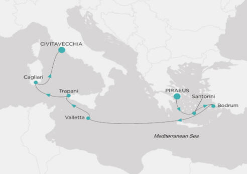 Crystal Cruises Serenity Map Itinerary 2026