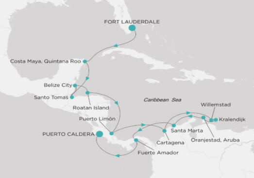 Crystal Cruises Serenity Map Itinerary 2026