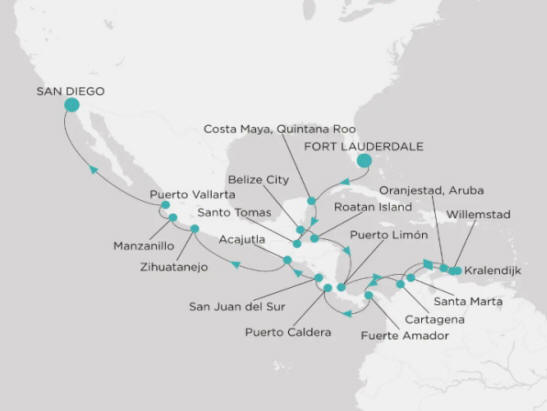 Crystal Cruises Serenity Map Itinerary 2026