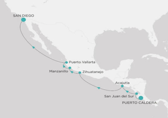 Crystal Cruises Serenity Map Itinerary 2026