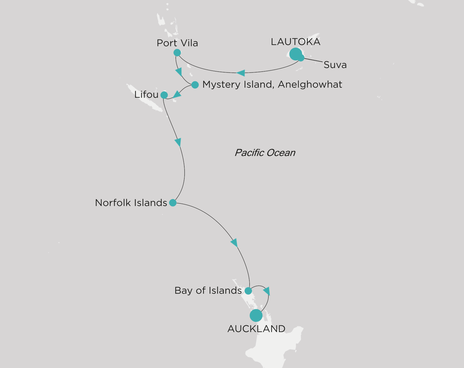 Crystal Serenity CSE-011-260208 official itinerary map