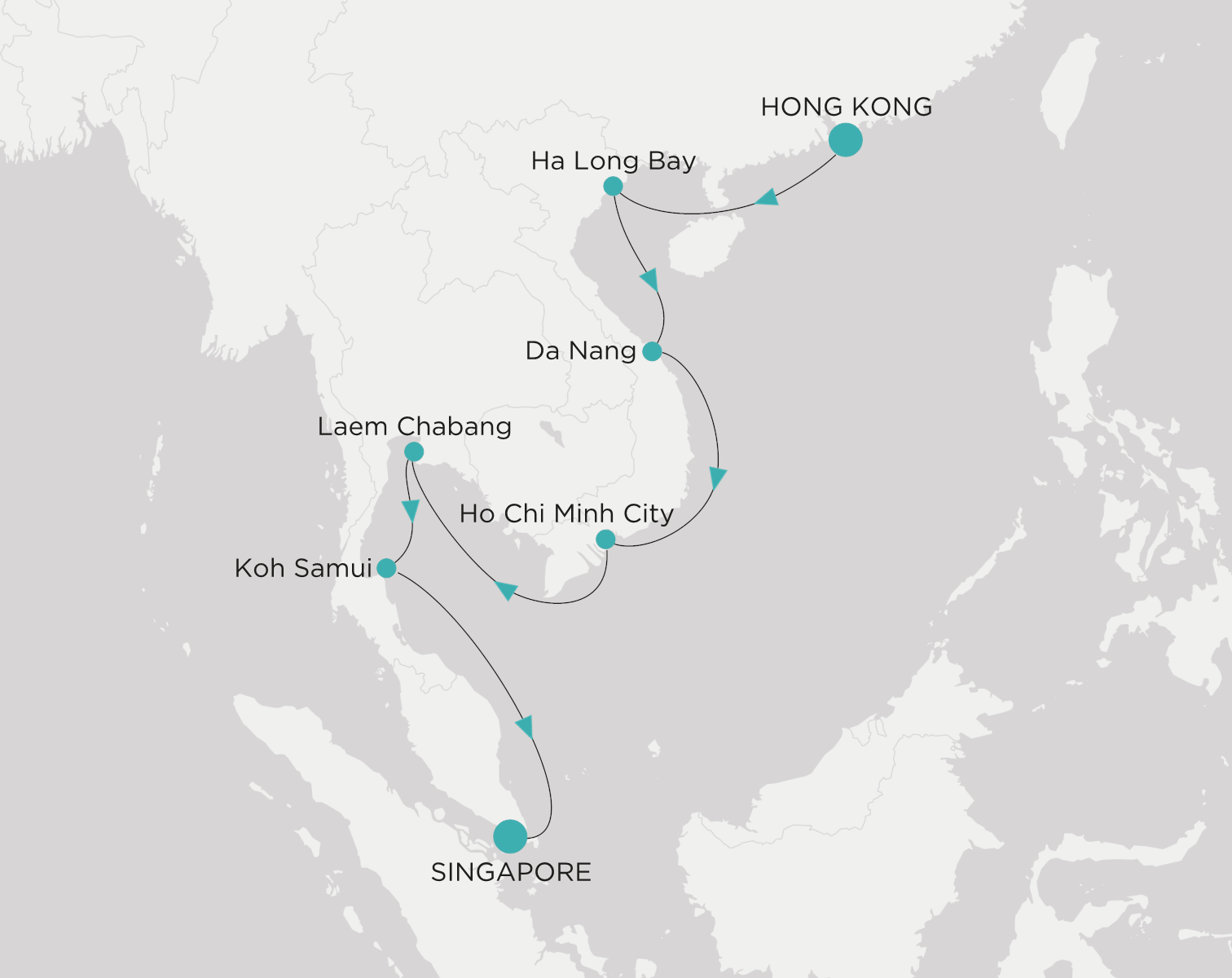 Crystal Serenity CSE-014-260328 official itinerary map