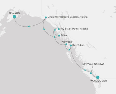 Crystal Cruises Serenity Map Itinerary 2027