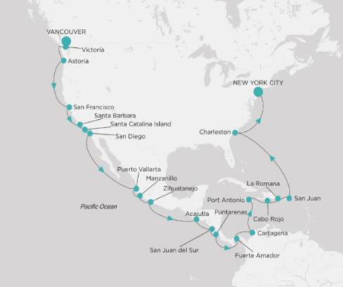 Crystal Cruises Serenity Map Itinerary 2027