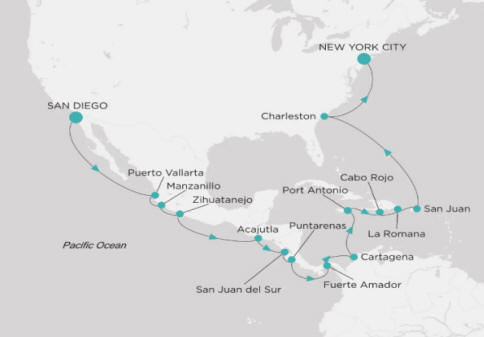 Crystal Cruises Serenity Map Itinerary 2027