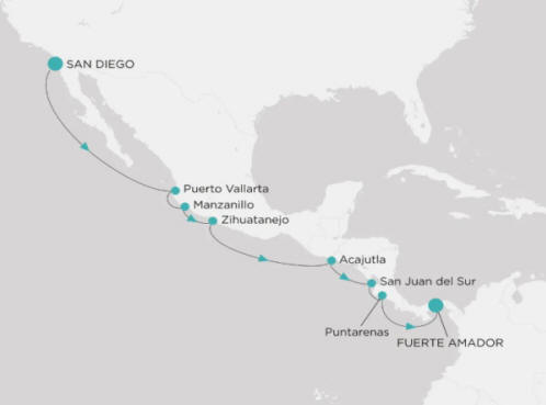 Crystal Cruises Serenity Map Itinerary 2027