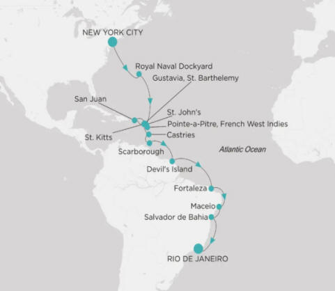 Crystal Cruises Serenity Map Itinerary 2027