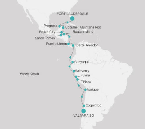 Crystal Cruises Serenity Map Itinerary 2027