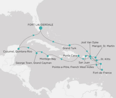 Crystal Cruises Serenity Map Itinerary 2027
