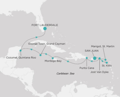 Crystal Cruises Serenity Map Itinerary 2027