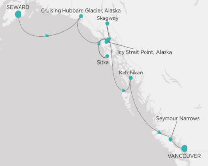 Crystal Cruises Serenity Map Itinerary 2027