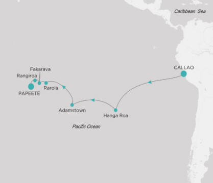 Crystal Cruises Serenity Map Itinerary 2027