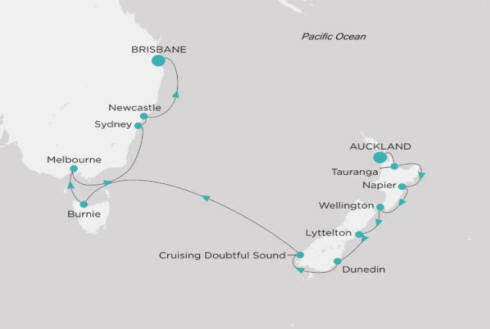 Crystal Cruises Serenity Map Itinerary 2027