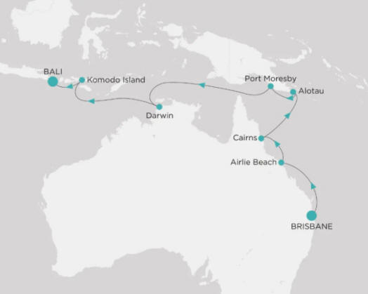 Crystal Cruises Serenity Map Itinerary 2027