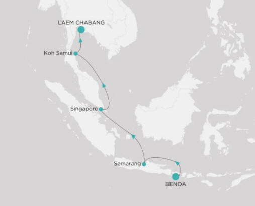 Crystal Cruises Serenity Map Itinerary 2027