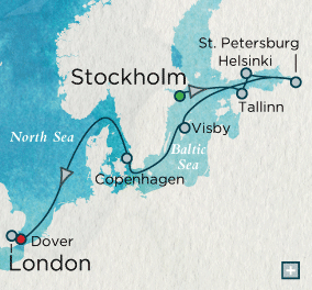 Baltic Reflections Map August 7-17 2023 - 10 Days Crystal Luxury Cruises symphony