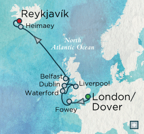 Deluxe Honeymoon Cruises Crystal symphony 2025 Beyond the Irish Sea Map