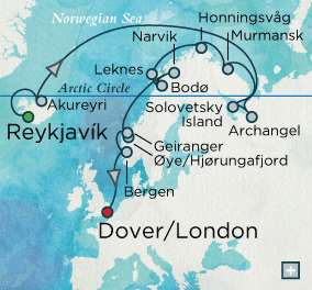 Crystal Luxury Cruises symphony 2022 White Sea Exploration Map