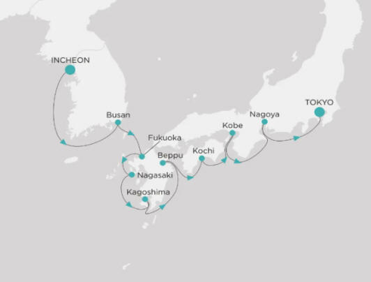 Crystal Cruises Symphony Itinerary 2026 Map