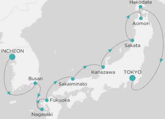 Crystal Cruises Symphony Itinerary 2026 Map
