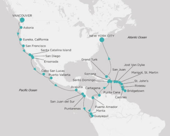 Crystal Cruises Symphony Itinerary 2026 Map